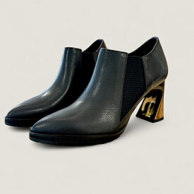 【2025.9月再入荷】MANA マナ/511092 ブーティー デザインヒール サイドゴア パンプス レザー 本革 靴 レディース