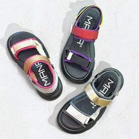 MANA マナ/532165 スポーツサンダル 厚底 ベルクロ カジュアル レザー 本革 靴 レディース