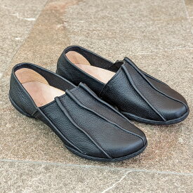 trippen[トリッペン]/CAUSEWAY-ALB[コーズウェイ]/BLK-BK スリッポン カジュアルシューズ シンプル フラット cupコレクション ブラック 黒 レザー 本革 鹿革 靴 レディース