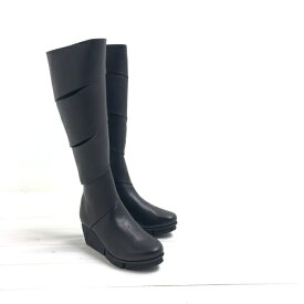 trippen[トリッペン]/CURIOUS-WAW[キュリアス]/BLK-BK[ブラック] ブーツ ロングブーツ ウエッジソール 黒 Splittコレクション レディース レザー 本革 靴