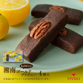 TIVOLI公式OnlineShop｜湘南ゴールド ブラウニー 4個入｜ちぼり 菓子 洋菓子 焼菓子 スイーツ ブラウニー チョコレート 湘南ゴールド ピール ピーカンナッツ しっとり生地 ティータイム お茶菓子 ご褒美 個包装 1000円 プレゼント ご挨拶 景品 粗品 手土産