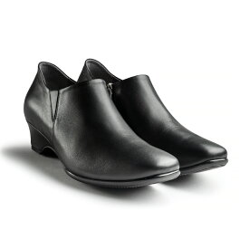 【再登場】【送料無料】【AKAISHI楽天市場店】アーチフィッター142シューティパンプス シューティ スクエアトゥ 外反母趾 甲高 幅広 痛くない 歩きやすい ミドルヒール 国産本革 黒 レディース