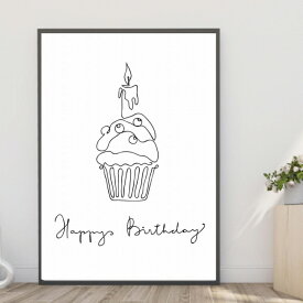 【楽天1位】【送料無料】A4・A3ポスター 【誕生日ケーキとろうそく・一筆書き】バースデーフォト おうちスタジオ Birthday Photo 年齢 数字 番号 誕生日写真 記念写真 デザイン インテリア アート インテリア 年齢 A4・A3サイズ インスタ映え 小物 飾り イラスト 壁飾り m1