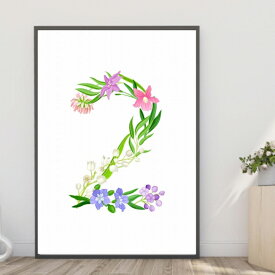 【楽天1位】【送料無料】A4・A3ポスター 【花の数字2】バースデーフォト おうちスタジオ Birthday Photo 年齢 数字 番号 誕生日写真 記念写真 デザイン インテリア アート インテリア 年齢 A4・A3サイズ インスタ映え 小物 飾り イラスト 壁飾り m1