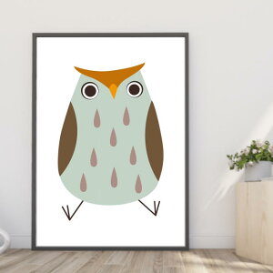 【楽天1位】【送料無料】A4・A3ポスター ふくろう【歩こう!】北欧風アート 幸運 風水 新年 お正月 福 幸せ インテリア ヨーロッパ アート フォト A4・A3サイズ 和モダン m1