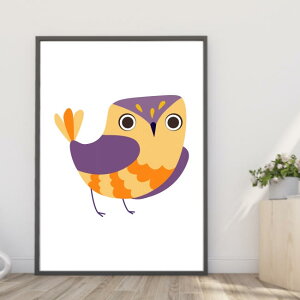 【楽天1位】【送料無料】A4・A3ポスター ふくろう【からふる】北欧風アート 幸運 風水 新年 お正月 福 幸せ インテリア ヨーロッパ アート フォト インテリア A4・A3サイズ 和モダン m1