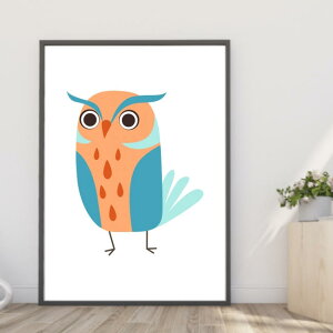 【送料無料】A4・A3ポスター ふくろう【おやぶん】北欧風アート 幸運 風水 新年 お正月 福 幸せ インテリア ヨーロッパ アート フォト インテリア A4・A3サイズ 和モダン m1