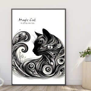 �y���������z�A�[�g�|�X�^�[�yMagic Cat �L���邮��Q���z�L���b�g CAT �C���X�g �A�[�g�|�X�^�[ ���C���A�[�g�@���m�N�� A4�T�C�Y�@A3�T�C�Y �Ǐ��� �͗l�ւ� �C���e���A(neko) m1