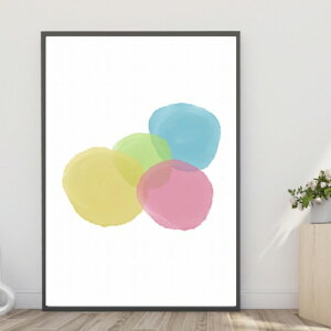【送料無料】A4・A3ポスター【水彩で透明な円】抽象画 アート キュビズム インテリア 北欧風 クリスマス スカンジナビア ヨーロッパ フォト A4・A3サイズ 飾り付け イラスト チルアウト カフ