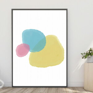 【送料無料】A4・A3ポスター【水彩で透明な三角】抽象画 アート キュビズム インテリア 北欧風 クリスマス スカンジナビア ヨーロッパ フォト A4・A3サイズ 飾り付け イラスト チルアウト カ