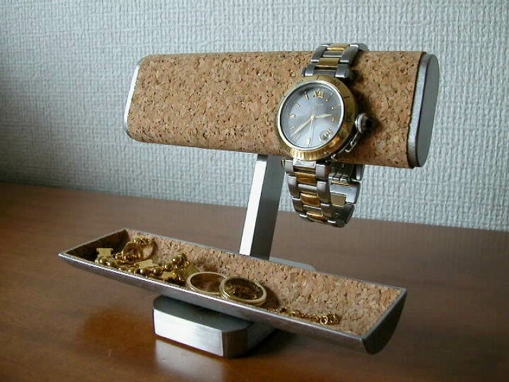 2994円 最大61％オフ！ 誕生日プレゼントに 腕時計スタンド ムーンデザイン台リングスタンド付きコルクバー腕時計スタンド