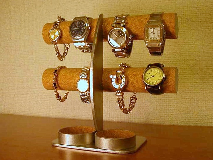 安心の定価販売 値下げ 腕時計スタンド 三日月支柱8本掛け腕時計スタンド丸トレイ付き