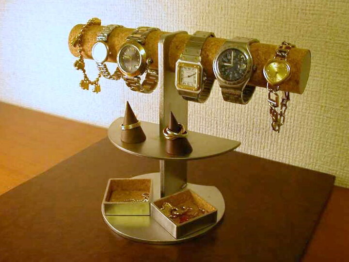 楽天市場 腕時計 収納 スタンド 腕時計 スタンド おしゃれ ウオッチスタンド 腕時計スタンド 腕時計スタンド プレゼント 時計収納 腕時計ケース 腕時計飾る 6本掛け腕時計ディスプレイスタンド 角トレイ リングスタンド付 なんでもディスプレイ 工房