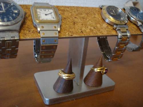 楽天市場】腕時計 スタンド 4本掛けバー腕時計スタンド 木製チョコ色