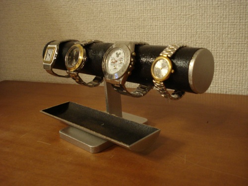 腕時計スタンド ハイクオリティ ブラック4本掛けどっしり腕時計スタンド 倉庫 RAK6643