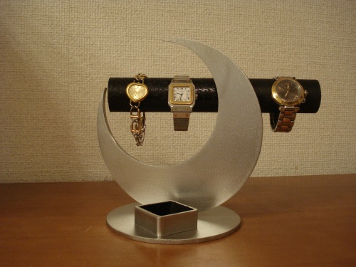 舗 腕時計を飾るならAKデザインの腕時計スタンド アウトレット 時計ケース RAK854 三日月ブラック角トレイ腕時計スタンド