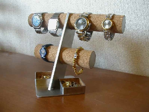 国内在庫 買い物 腕時計スタンド 6本掛け腕時計スタンド角トレイバージョン