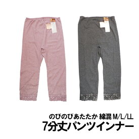 (2点までメール便配送可)やわらか あったか 7分丈 インナー ズボン下 23-824婦人 レディース sh ひざ下 スパッツ