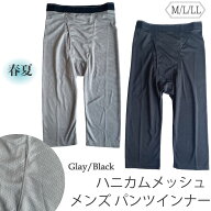 (メール便対応・・2点まで)7分丈 メンズ 吸汗速乾 メッシュ パンツインナー 紳士sh13-446 すててこ ロン…