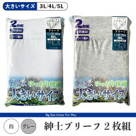 (メール便対応・・2セットまで)大きいサイズ 紳士 ブリーフ 2枚組 3L 4L 5L 白/グレーsh13-824 スタンダ…