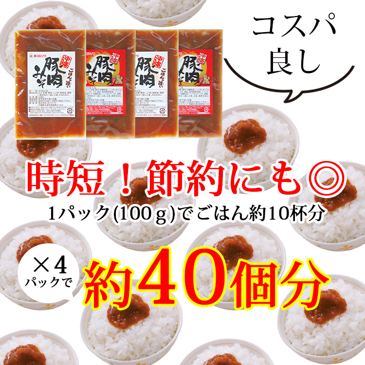 沖縄豚肉みそ＆うま辛選べる4パック（100g×4）ご飯のお供 お取り寄せ 肉味噌 おにぎりの具 油味噌 調味料 