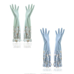 ゴム手袋 家事用ゴム手袋 キッチングローブ ロング キッチン 裏起毛 作業用 長い 食器洗い 裏起毛 厚手 防水手袋 作業手袋 滑り止め 洗車 洗い物 食器洗い 洗濯 園芸 炊事 家