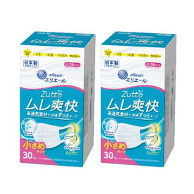 大王製紙 マスク 日本製 不織布マスク ムレにくい 高通気 飛沫対策 花粉 pm2.5 99％カットフィルター ハイパーブロックマスク ムレ爽快 30枚 2個セット (小さめ) ホワイト