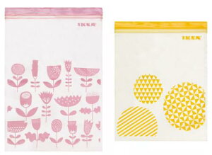IKEA ISTAD プラスチック袋 ジップバッグ アソートカラー(ピンク&イエロー各 15枚)30ピース