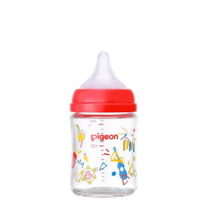 ピジョン 母乳実感 哺乳びん 160ml 0ヵ月~ 早く冷める耐熱ガラス製 Music ミュージック キズがつきにくく衛生的 赤