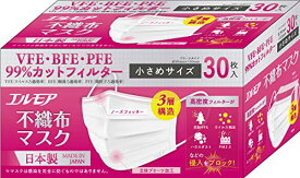 エルモア 不織布マスク 小さめサイズ 30枚入