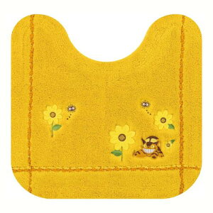 センコー(Senko) となりのトトロ 花のバス停 トイレマット 約58×60cm イエロー キャラクター ネコバス ジブリ 19752
