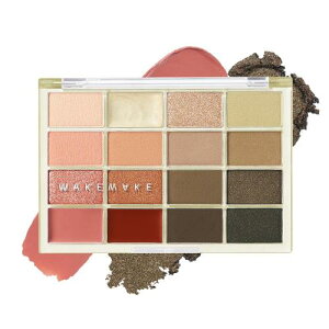 wakemake(ウェイクメイク) ソフトブラーリングアイパレット22 メロウオータムブラーリング べスコス受賞 16色 マット ラメ グリッター 韓国コスメ 日常 アイシャドウパレット アイシャドウ 自