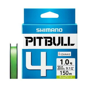 シマノ(SHIMANO) PEライン ピットブル 4本編み 150m 1.0号 ライムグリーン 20.0lb PL-M54R 釣り糸 ライン 1号