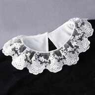 在庫特売 レディース つけ襟 レース 刺繍 透け 姫様 ガーリー 可愛い ツケエリ ホワイト 白 レトロ 女性 …