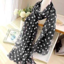 在庫限り ストール スカーフ マフラー ドット柄 水玉 ロング 春夏 透け感 涼しい 透明感 日除け 薄手 薄地 母の日 プレゼント