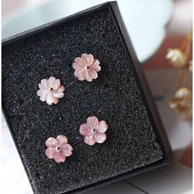 数量限定 ピアス レディース アクセサリー サクラ 花 桜 さくら 女性 可愛い デザイン モチーフ ピンク 小さい 貝