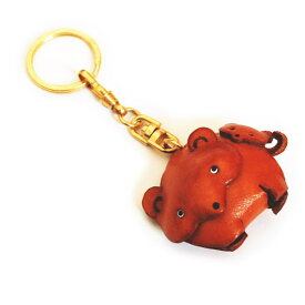 革物語　THE　LEATHER　STORY　キーホルダー　親子ぐま　熊　くま　クマ　ハンドメイド　皮　レザー　雑貨　小物　贈り物　ギフト　プレゼント　レザークラフト　革小物