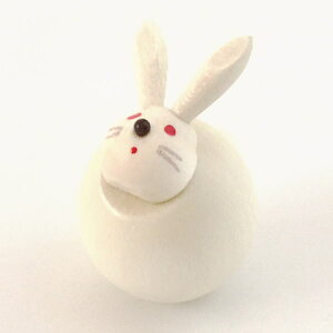 木製の十二支(干支) の 2011 うさぎの起き上がりこぶし 白  木 雑貨 置物 おきあがりこぼし えと 兎 卯 ウサギ ウッドクラフト オブジェ インテリア