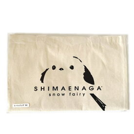 シマエナガ　トートバッグ　Mサイズ　ベージュ　　しまえなが　小物入れ　雑貨　グッズ　エナガ　野鳥　小鳥
