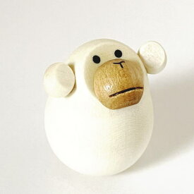 十二支（干支）　えと　の　おきあがりこぼし　さる　白　　木製　雑貨　置物　おきあがりこぼし　申　サル　猿　ウッドクラフト　ギフト　プレゼント　起き上がりこぶし