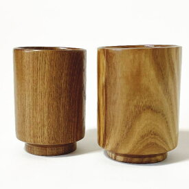 送料無料　木製　湯のみ　ペアセット　夫婦湯呑み　えんじゅの木製　　北海道　国産　北海道産　湯飲み　湯呑み　湯呑　ゆのみ　手作り　ハンドメイド　エンジュ　槐　ウッド　木　クラフト　木製品　ギフト　プレゼント　贈り物　お土産　おみやげ　雑貨　小物