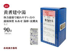 【クーポン発行中！】黄耆建中湯 おうぎけんちゅうとう【送料無料】三和生薬 90包 サンワ エキス細粒 漢方薬 粉薬 市販 虚弱体質 寝汗 湿疹 皮膚炎 腹痛 冷え症 第2類医薬品 オウギケンチュウトウ