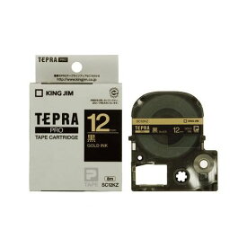 キングジム KING JIM SC12KZ PROテープ　カラーラベル黒／金文字【1巻8m】