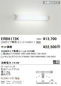 (LINE�N�[�|���L)�����Ɩ� ENDO ERB6173K �u���P�b�g TUBE20W×1��