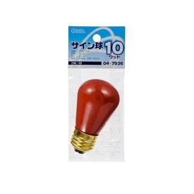 【スーパーSALEサーチ】オーム電機 04-7936 サイン球 10W レッド 047936