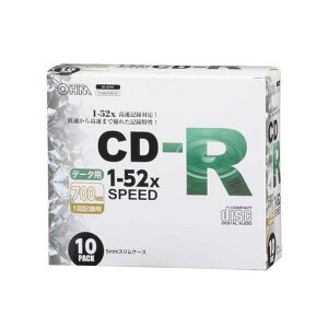 オーム電機 01-0741 CD-Rデータ用 52倍速 10P スリムケース入り 010741