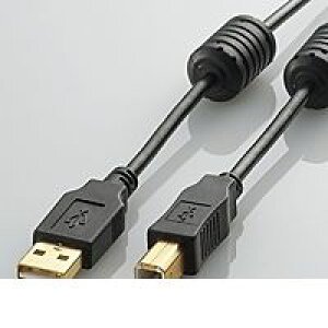 ELECOM �G���R�� U2C-BF30BK �m�C�Y�ɋ����t�F���C�g�R�A�t��USB2�D0�P�[�u�� 3�D0m U2CBF30BK
