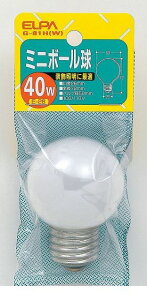 朝日電器 ELPA G-81H-W ミニボールキュウ 40W G81HW
