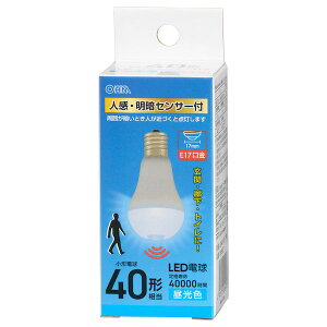 �I�[���d�@ LDA4D-G/E17 PIR LED�d�� ���` 40�`�����^�l���E���ÃZ���T�[�t�^�����F�^530 lm�^E17�^4�D2W LDA4DGE17PIR