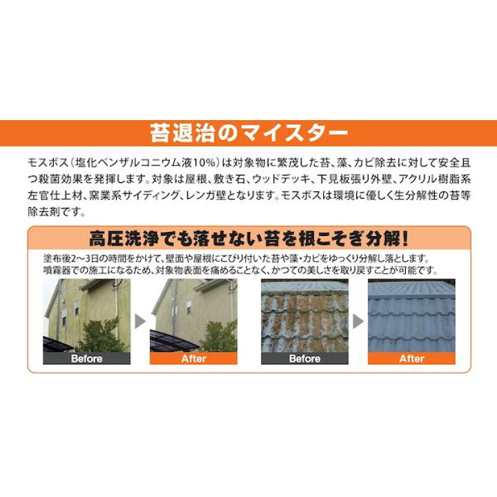 楽天市場 Mossboss 苔 藻 カビ除去剤モスボス アカリカ